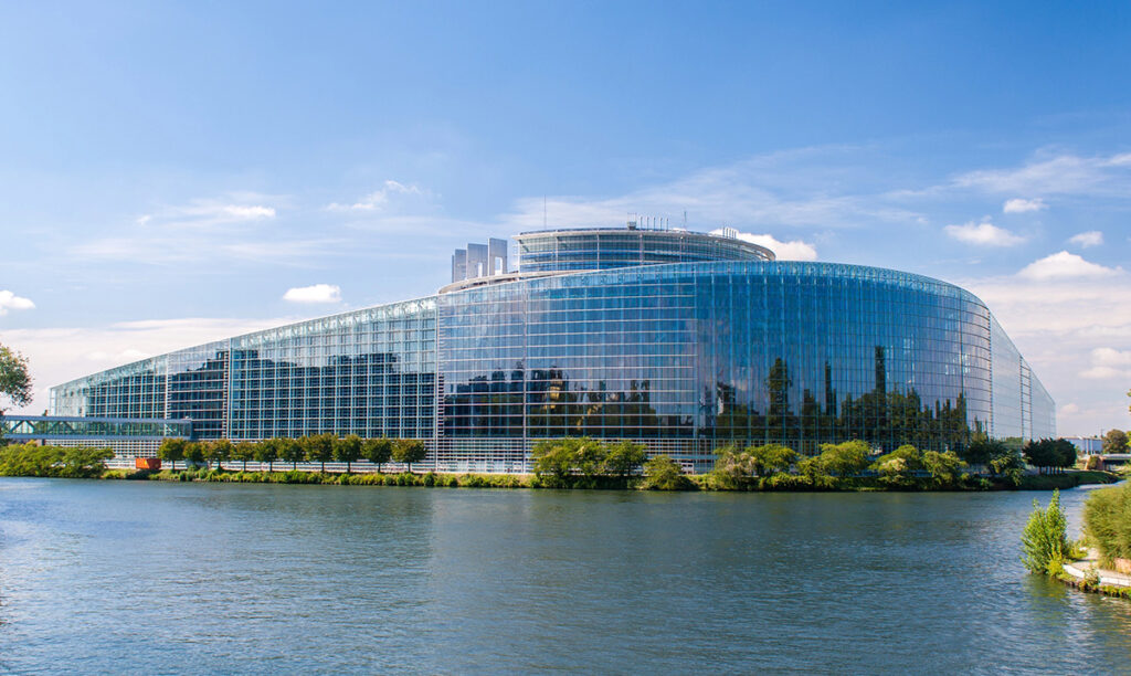 European Parliament on the River Ill