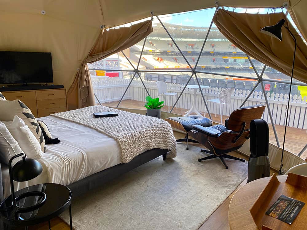 Inside staydium dome
