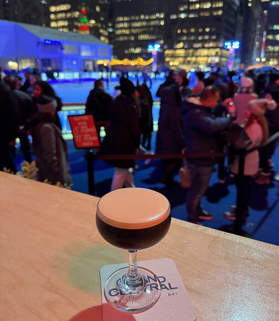 An espresso martini at Bryant Park