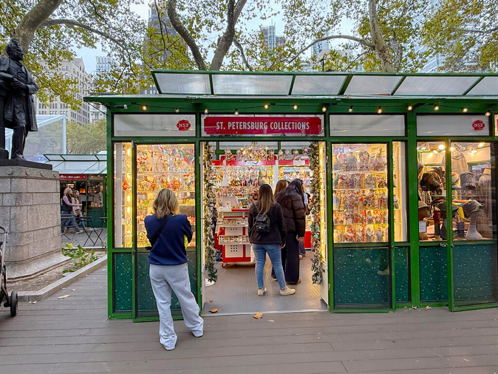 The Bryant Park Christmas market open until early January